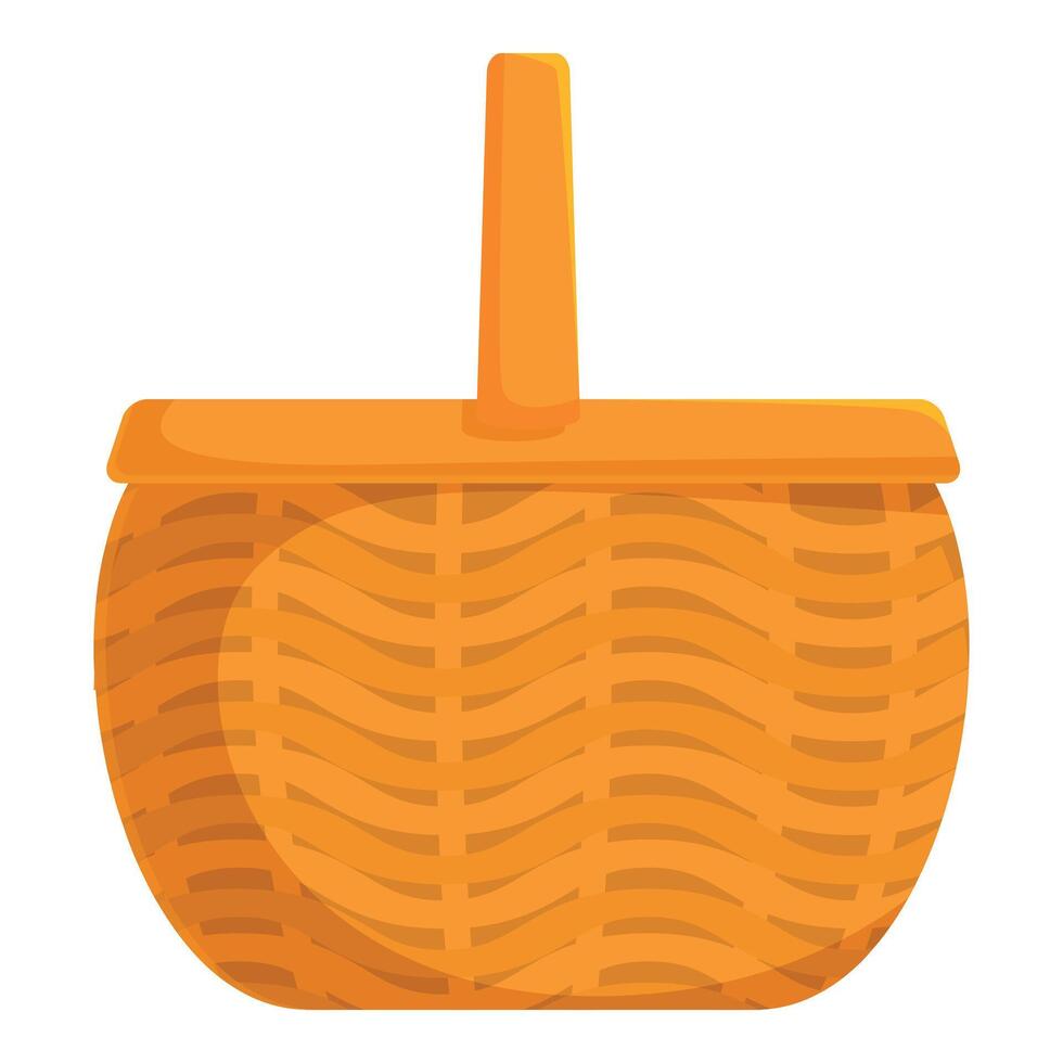 Empty wicker picnic basket waiting to be filled with food vector