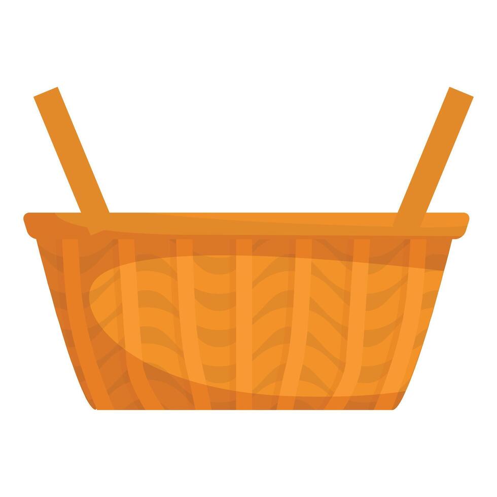 Empty wicker basket standing with handles up illustration vector