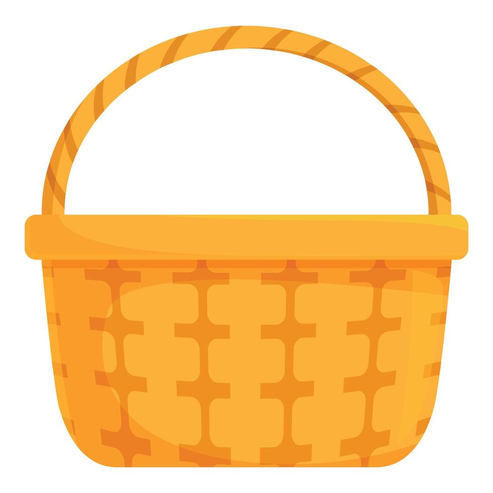 Empty wicker basket standing up waiting to be filled vector