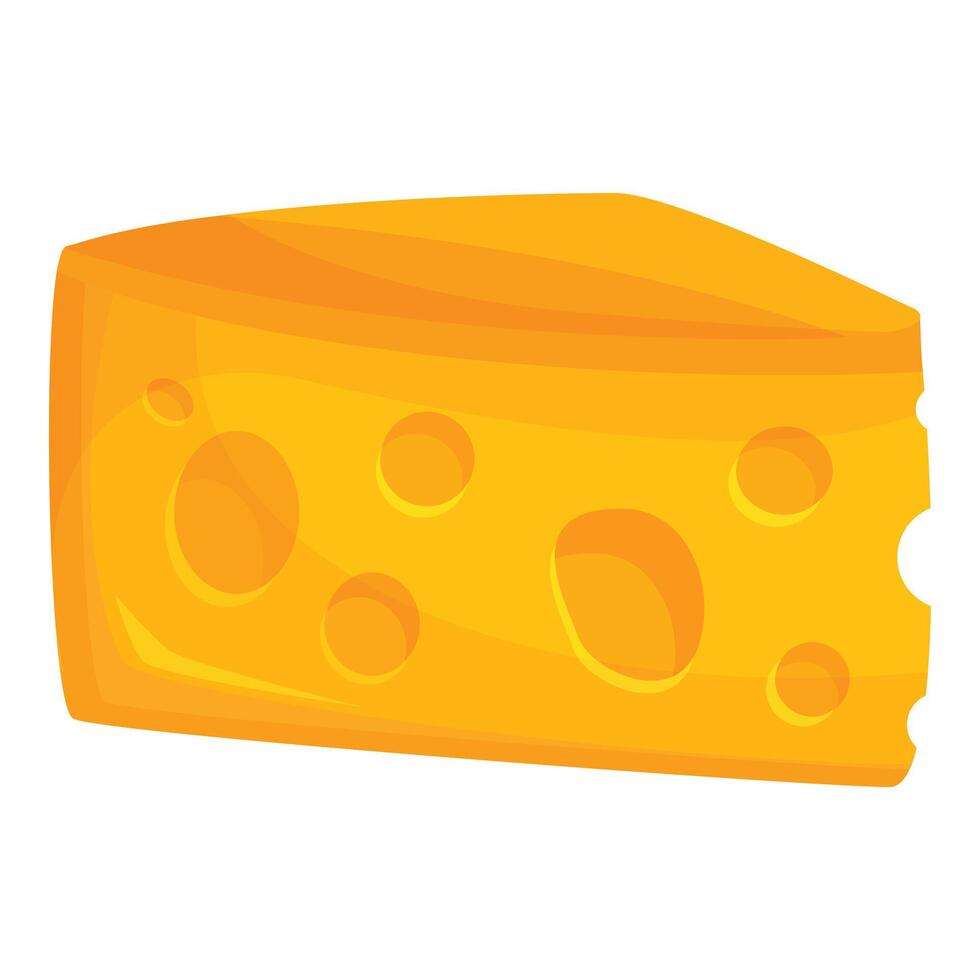 Single slice of swiss cheese isolated on white background vector