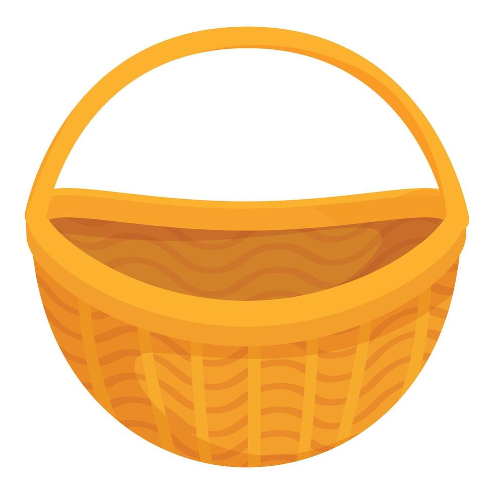 Empty wicker basket standing upright waiting to be filled vector