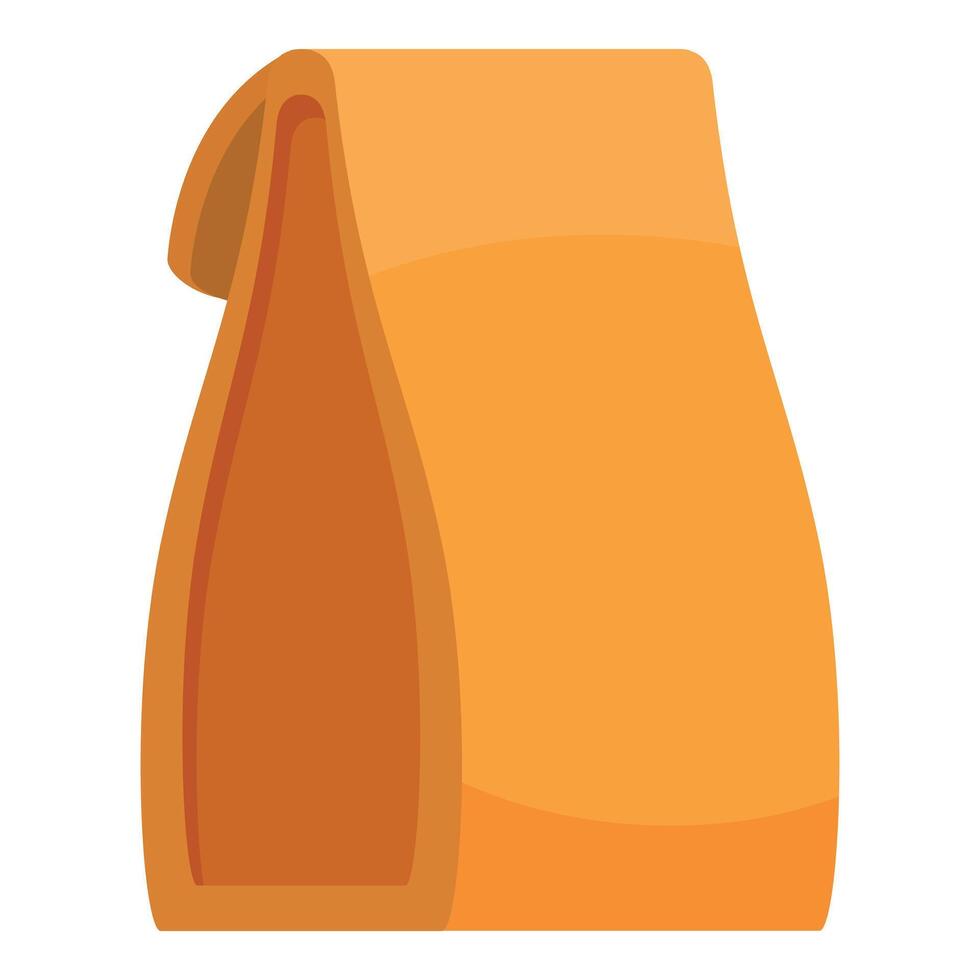 Folded paper bag standing up with open top for storing food vector