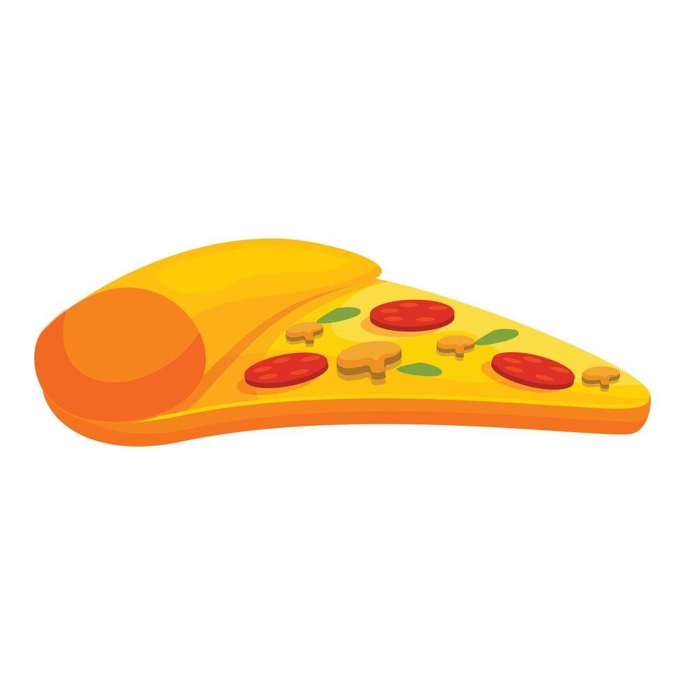 Delicious slice of pizza with mushrooms and pepperoni on white background vector