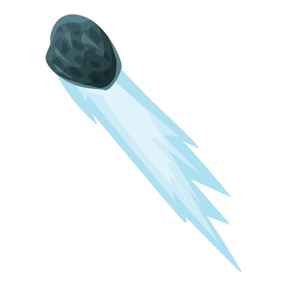 Big meteorite flying leaving light blue trail vector
