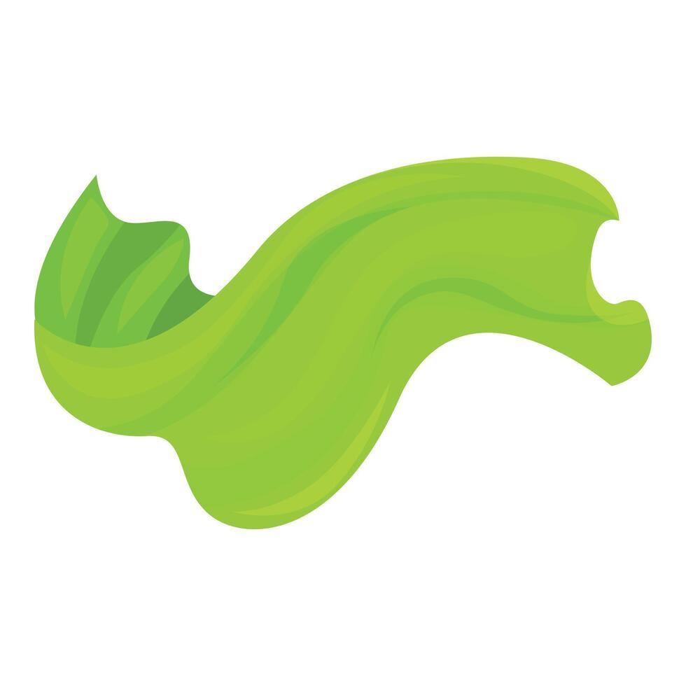 Green waving cloth flowing in the air vector