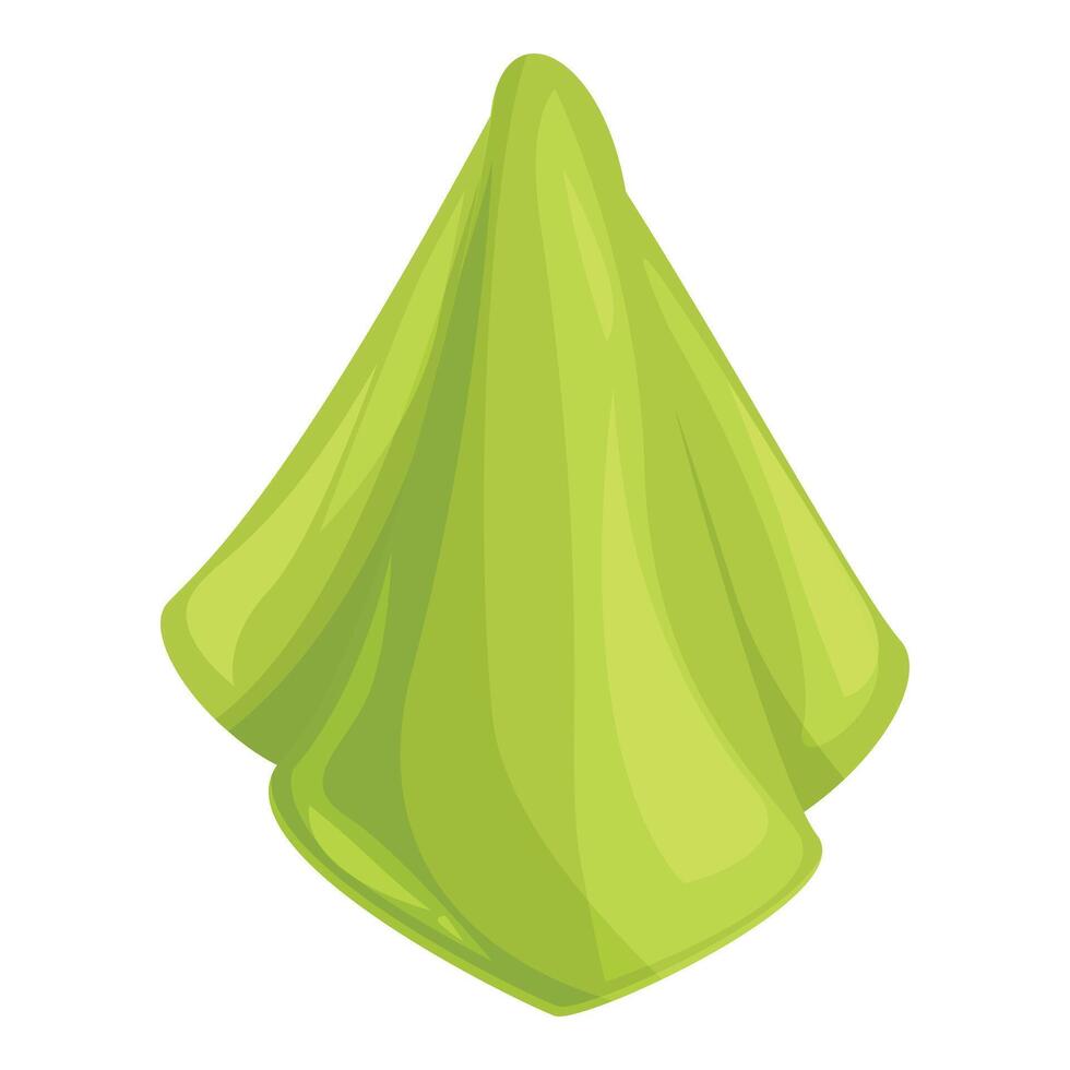 Green napkin folded on a table for wiping hands and mouth vector