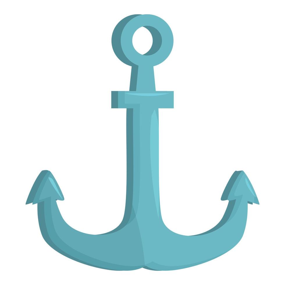 Blue anchor standing on white background vector