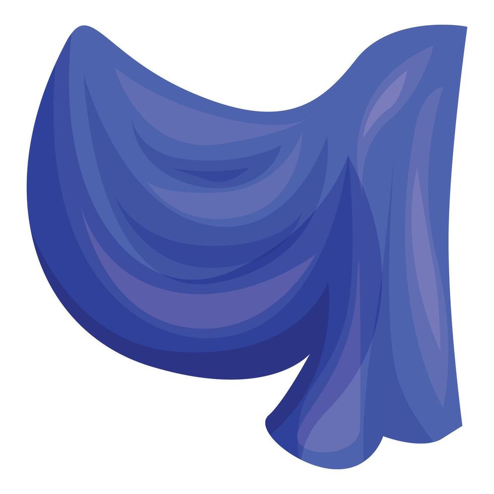 Blue silk fabric flowing in the air waving and blowing vector