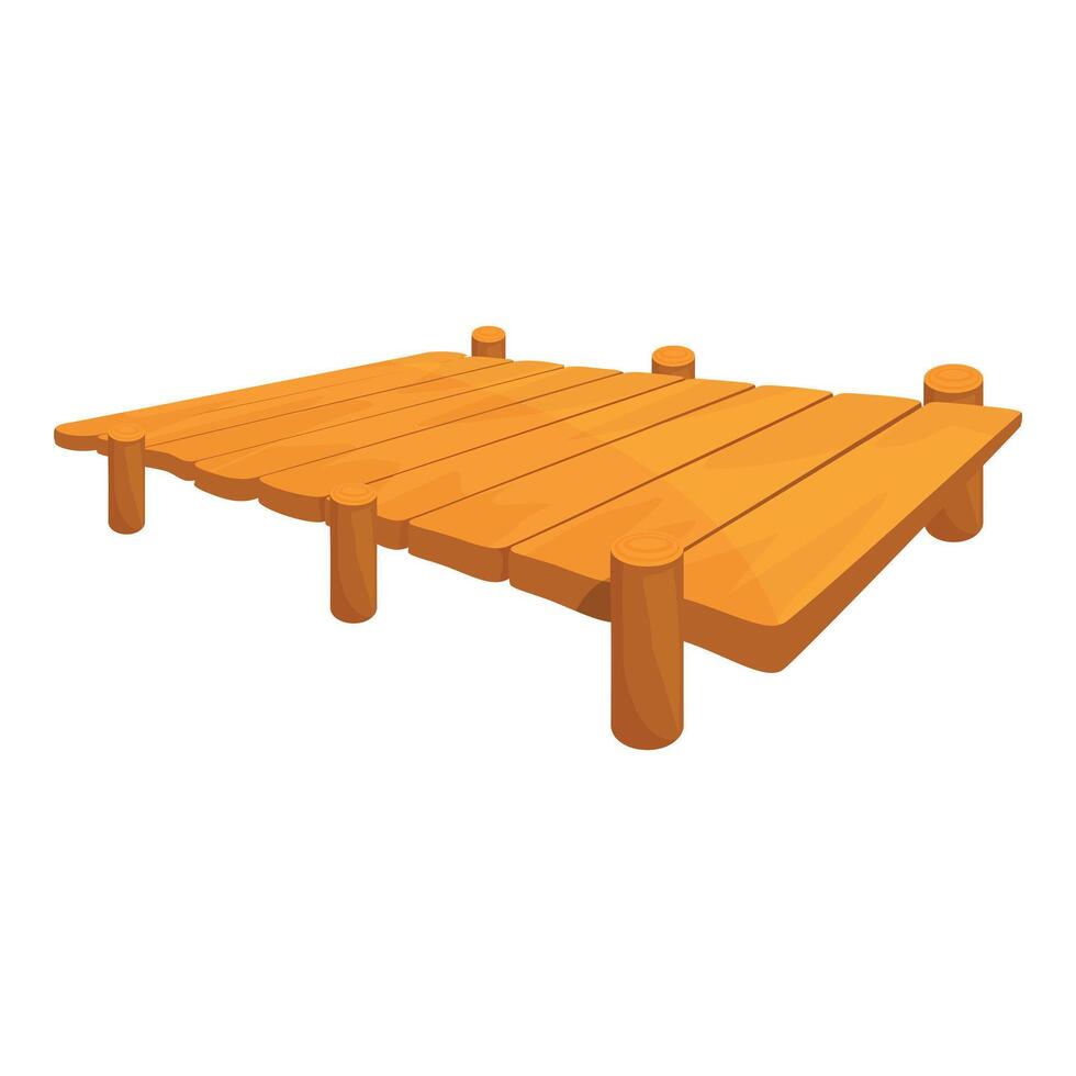 Wooden pier extending over water for fishing or recreation vector