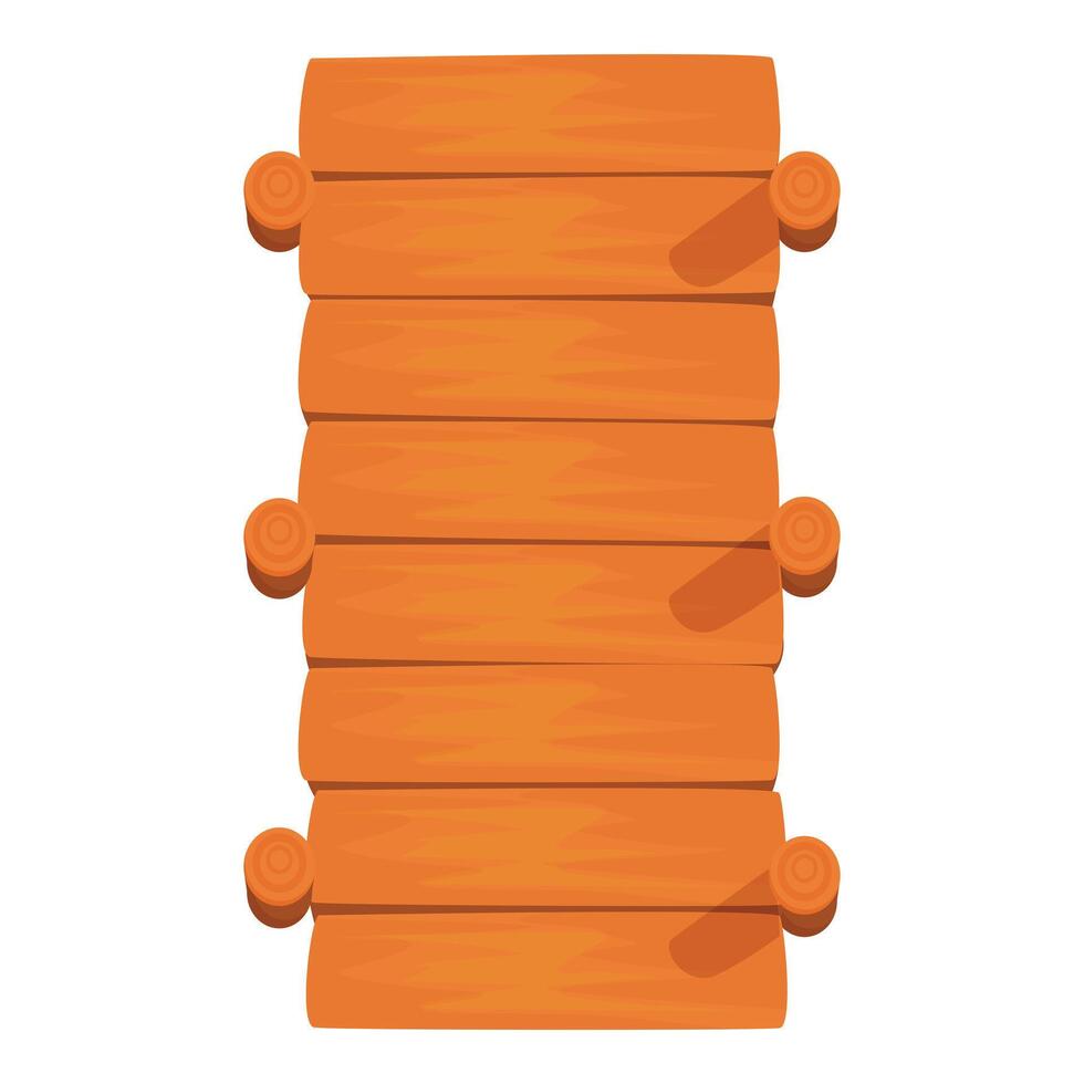 Wooden bridge spanning a small creek in top down view vector