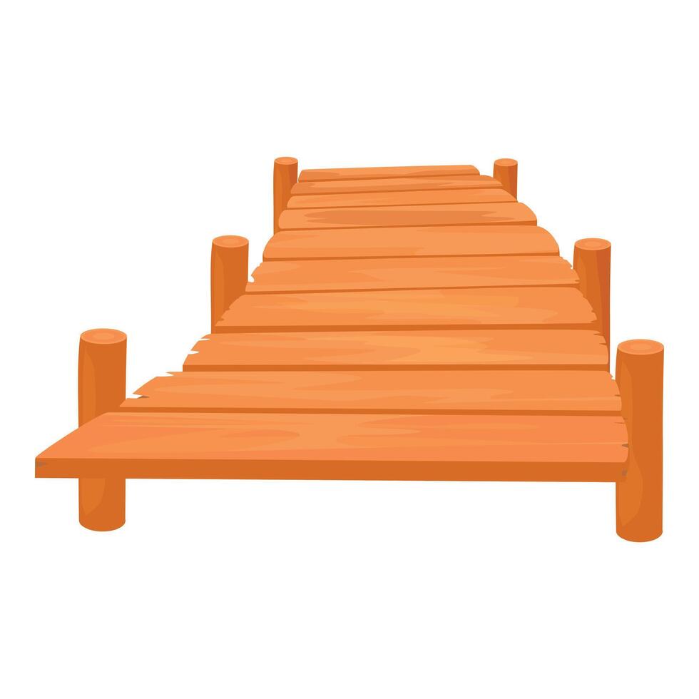 Wooden pier leading to the water on white background vector