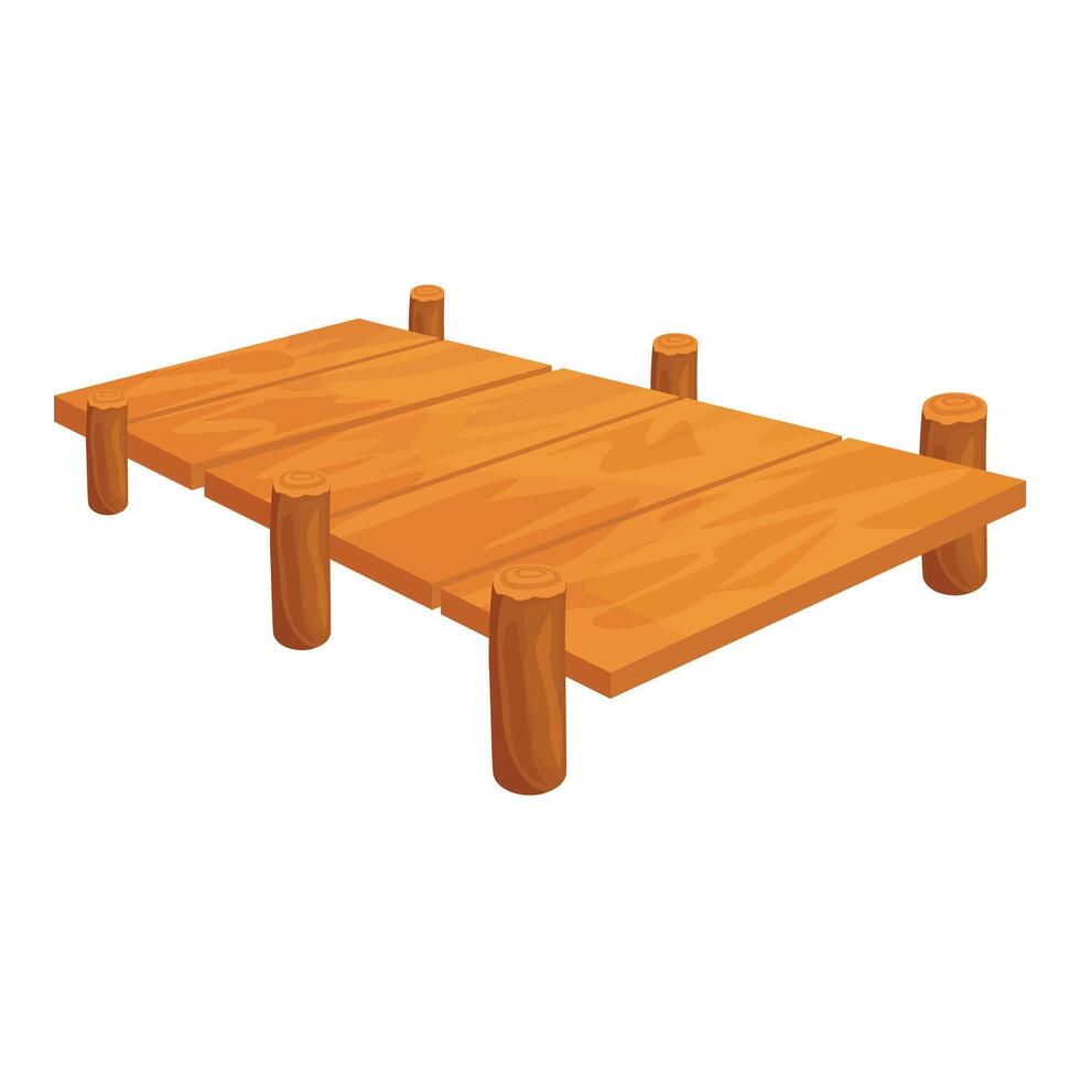 Wooden pier standing on stilts above the water vector