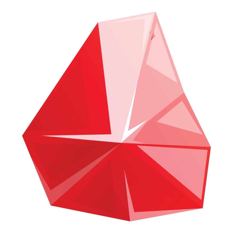 Large red crystal shining with inner light vector
