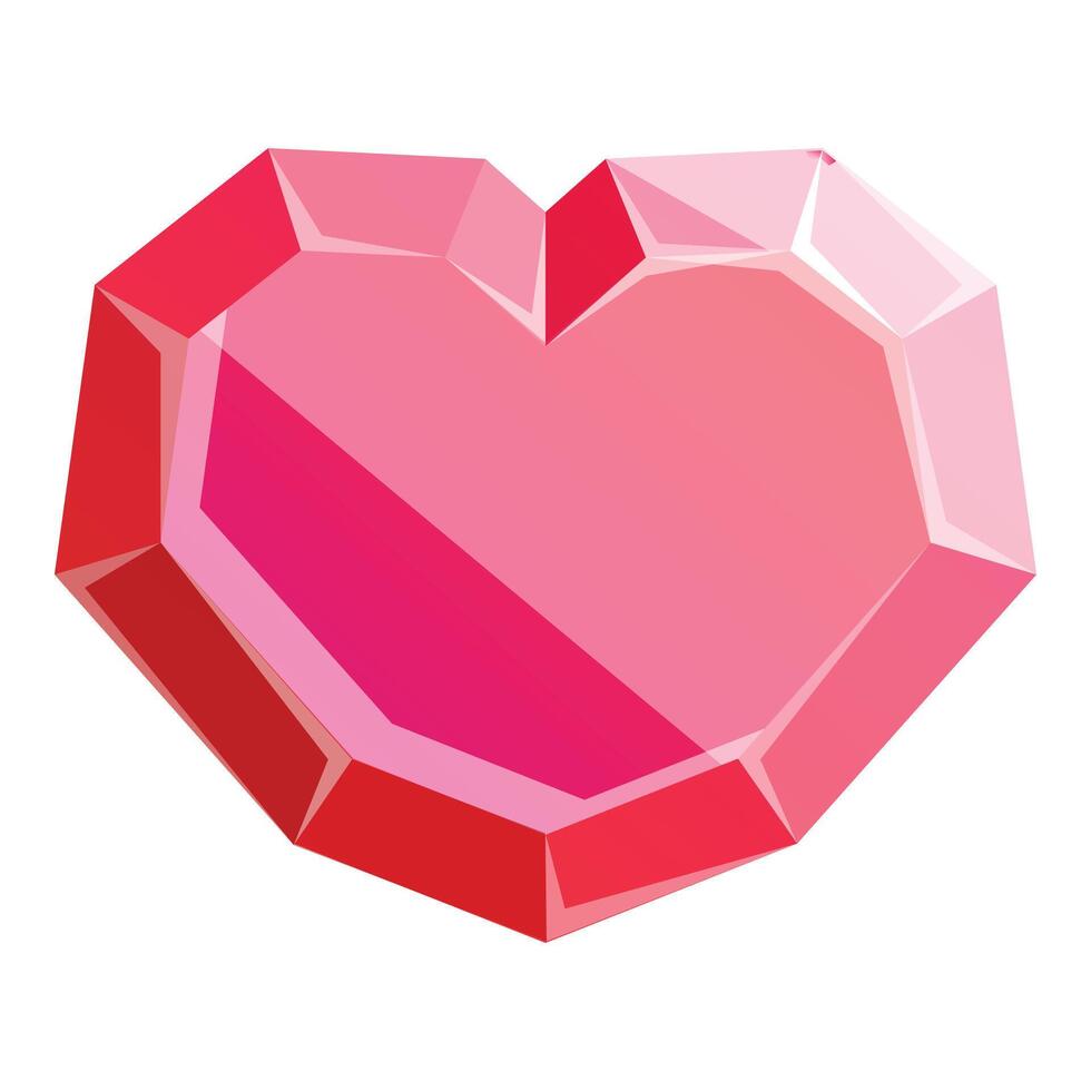 Red heart gemstone shining with love for valentine's day vector