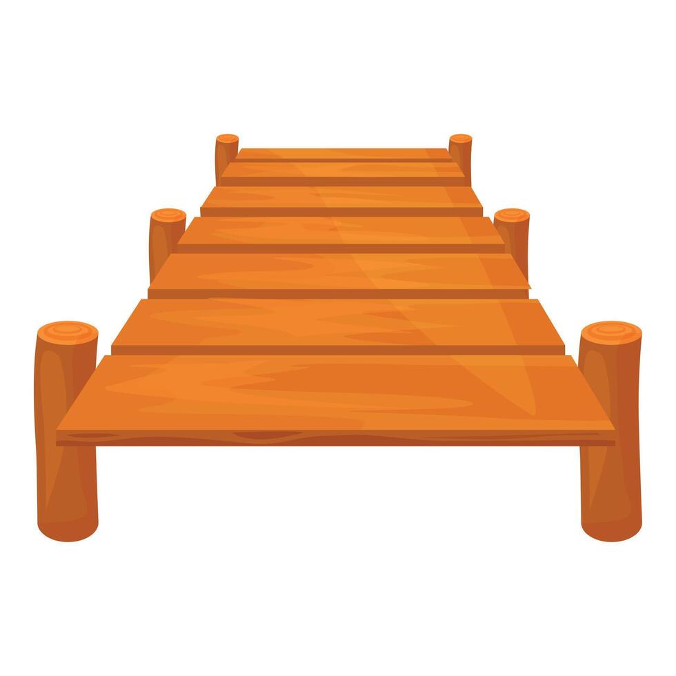 Wooden pier leading away from viewer over white background vector