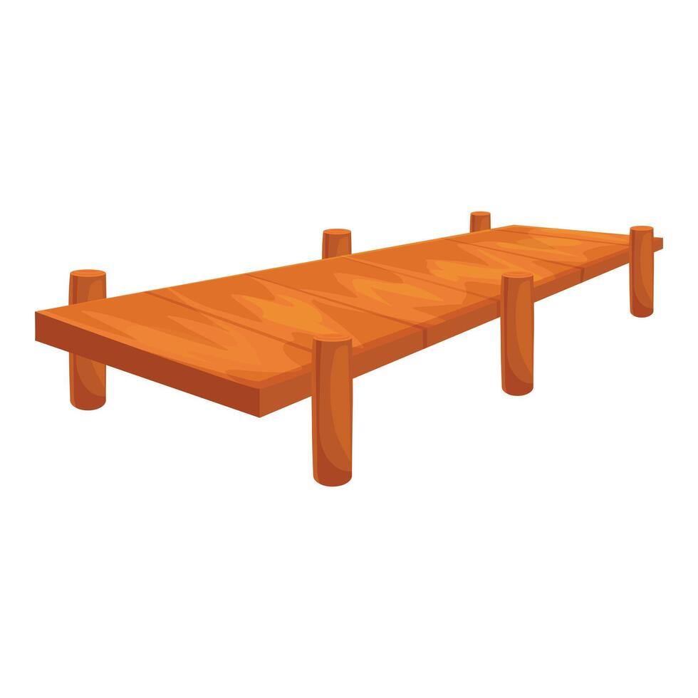 Wooden pier standing on a white background vector