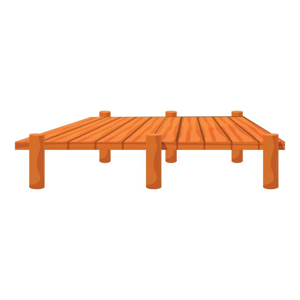 Wooden pier standing on water on white background vector