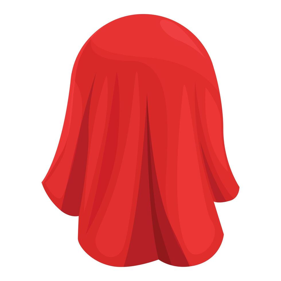 Red cloth covering something round on white background vector