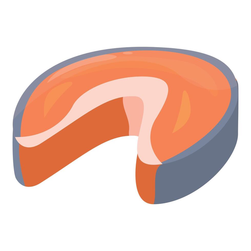 Fresh salmon steak showing healthy omega 3 fatty acids vector