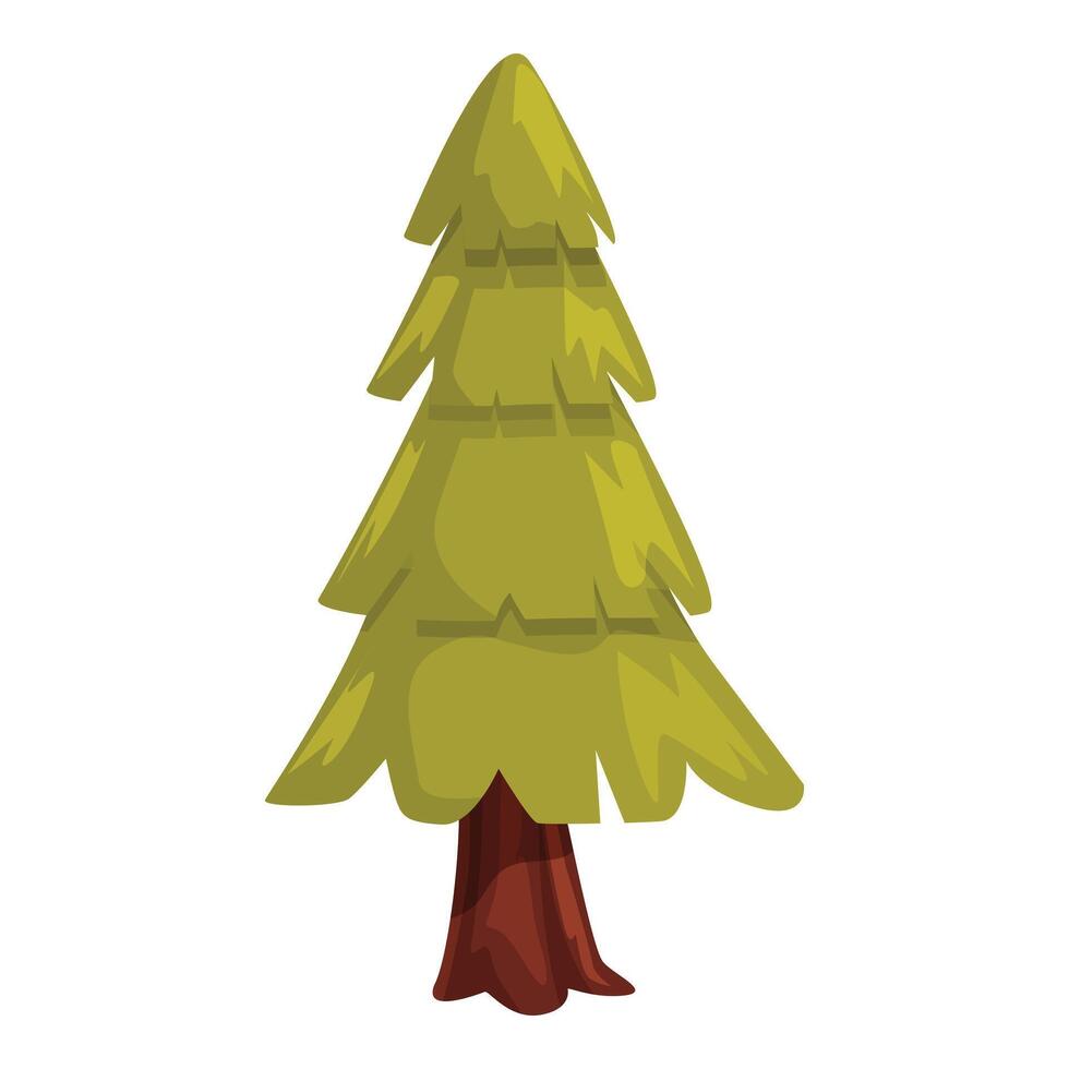 Lush green pine tree standing tall on white background vector
