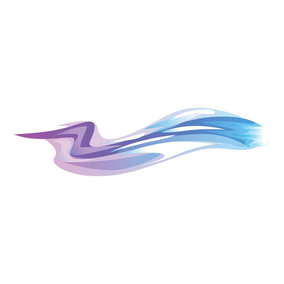 Blue and purple abstract wavy shape flowing on white background vector