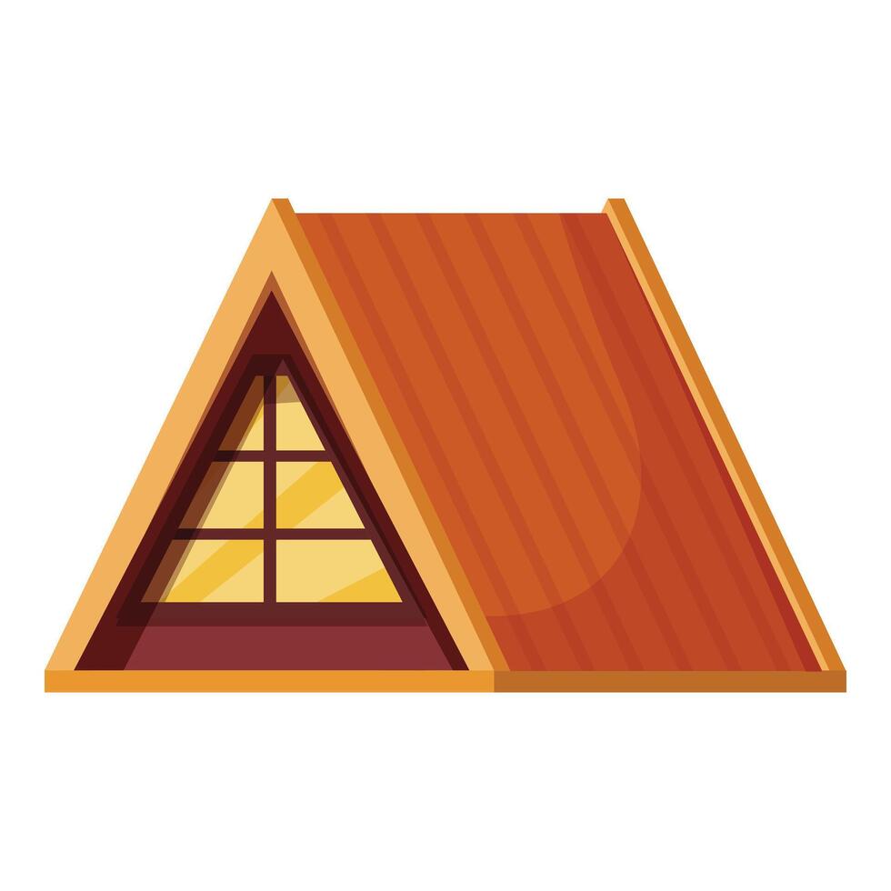 Triangular wooden dormer window with orange tiled roof vector