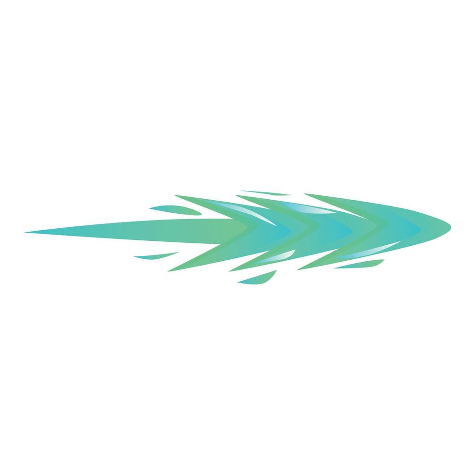Abstract green arrow pointing right with speed effect vector