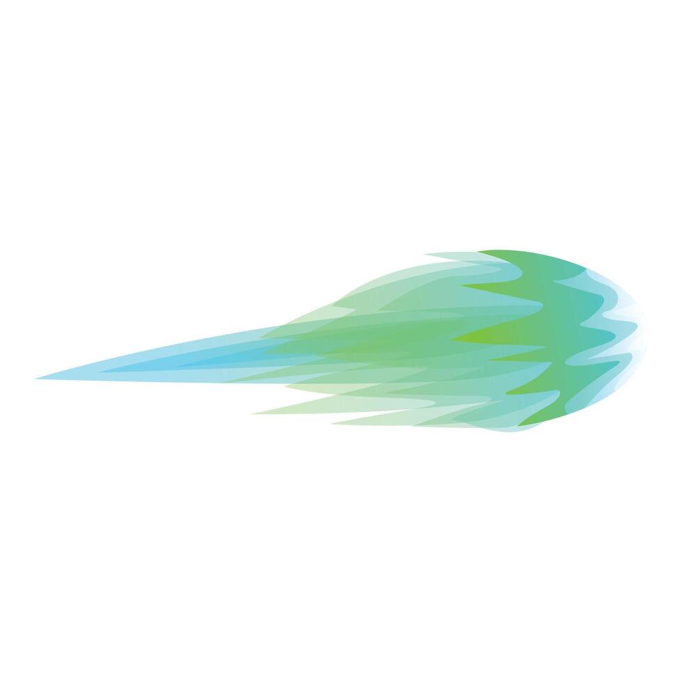 Abstract blue and green comet shape moving fast vector