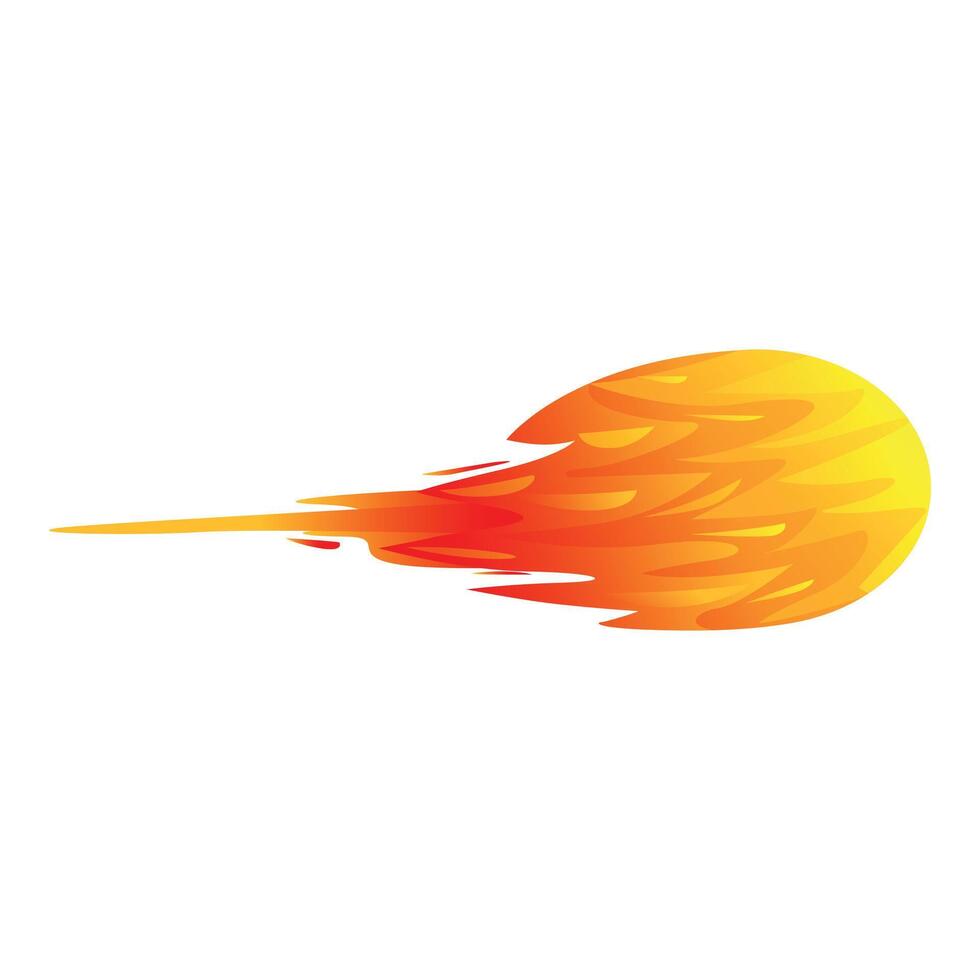 Fireball leaving fiery trail while flying through space vector