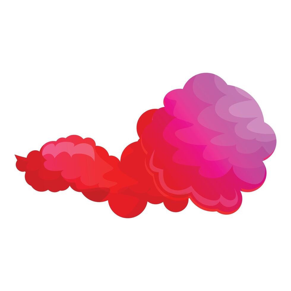 Red and pink smoke cloud forming abstract shape vector