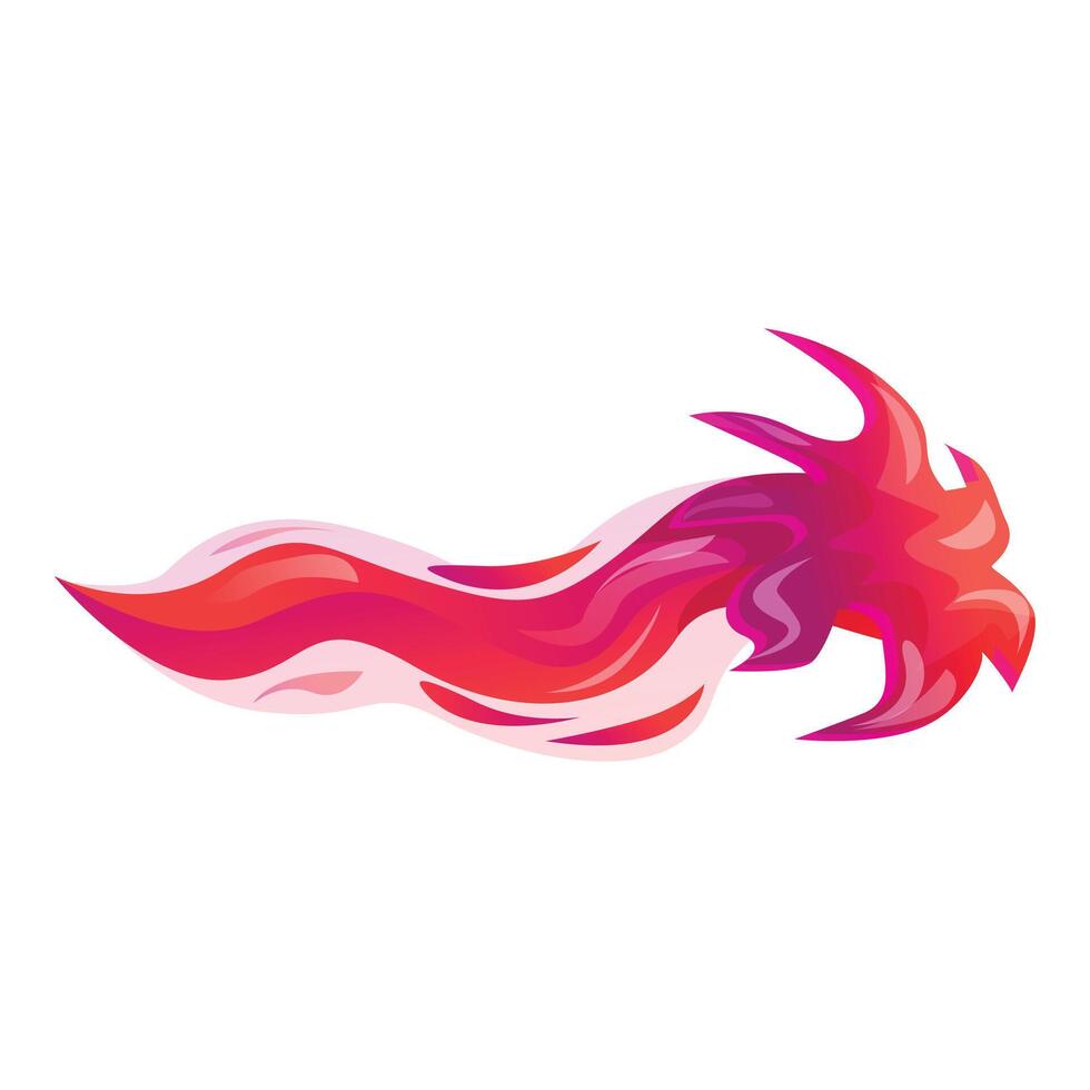 Red and pink abstract fire effect flowing to the right vector