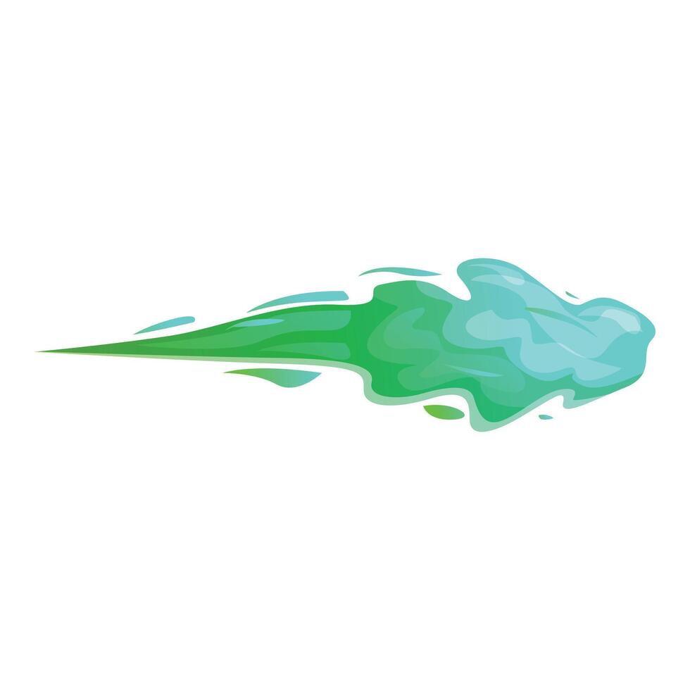 Green toxic gas fumes moving fast creating abstract shape vector