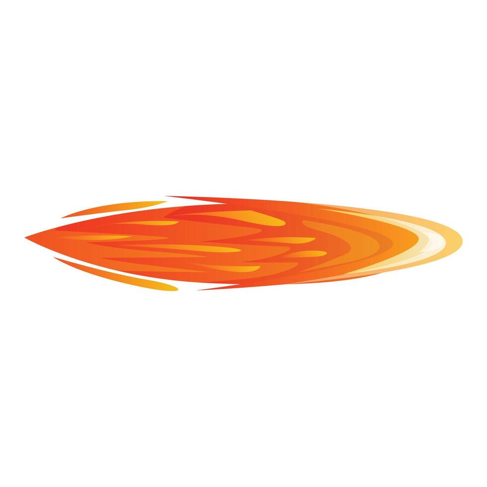 Fire flame flying creating a shape of comet tail vector