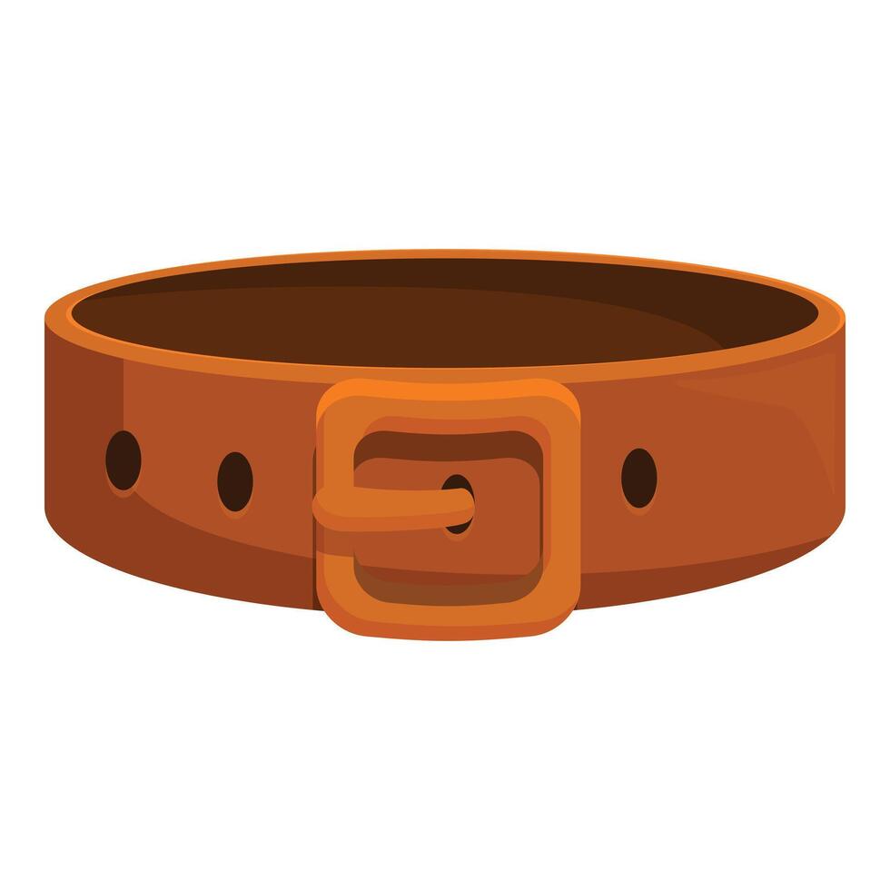 Brown leather belt with metal buckle fastened and secured vector