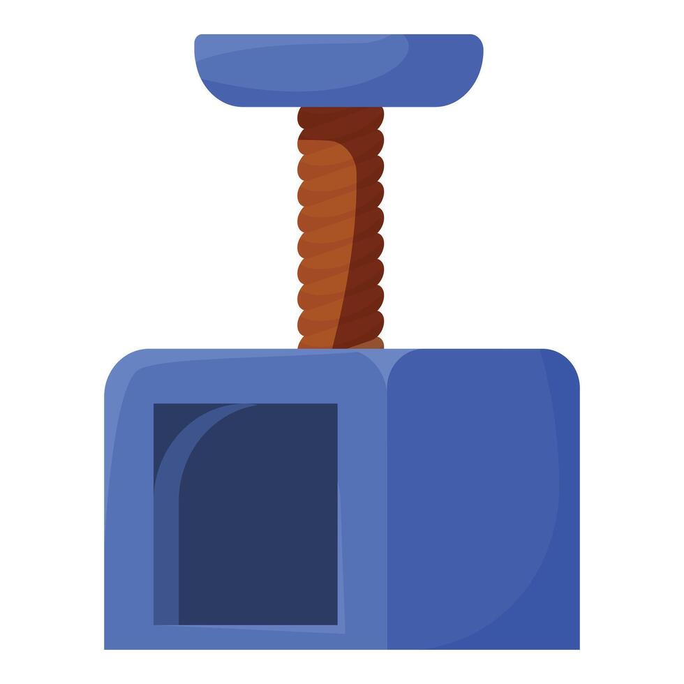 Blue cat scratching post with rope providing hours of fun for feline friends vector