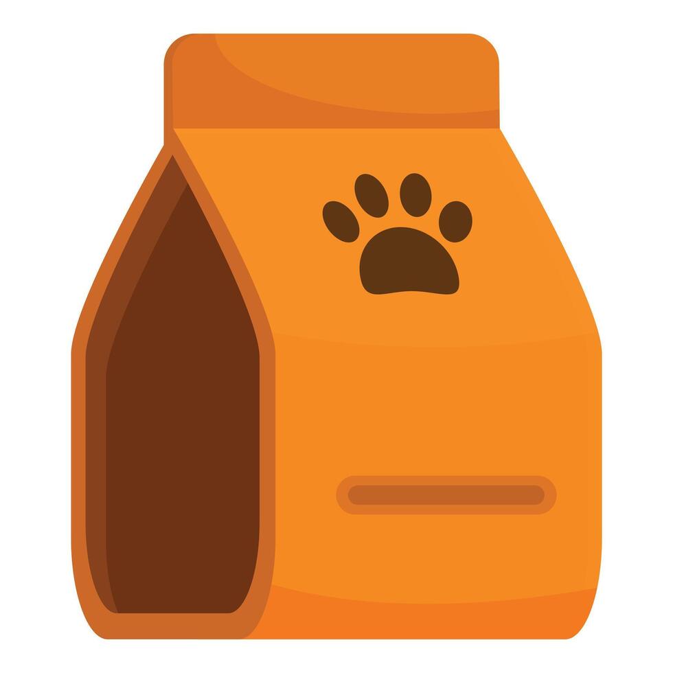 Open pack of dry dog food shaped like house vector