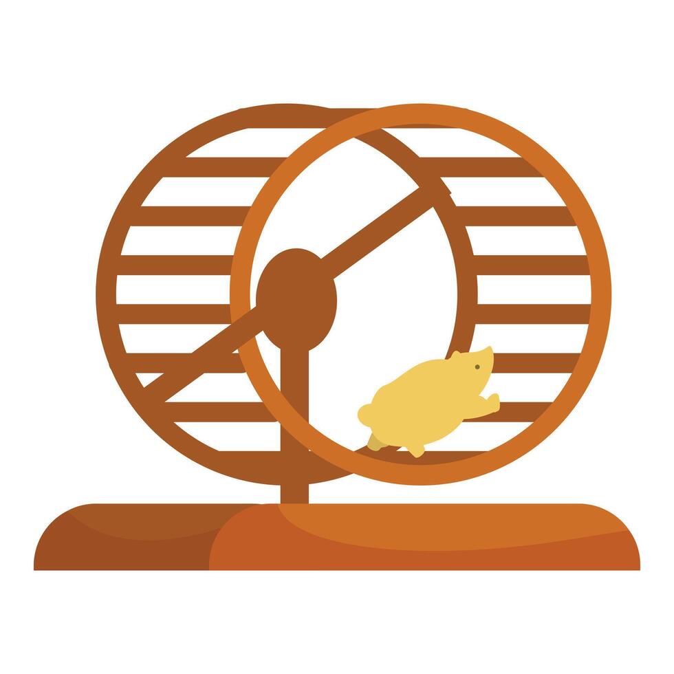 Hamster is running in a hamster wheel vector