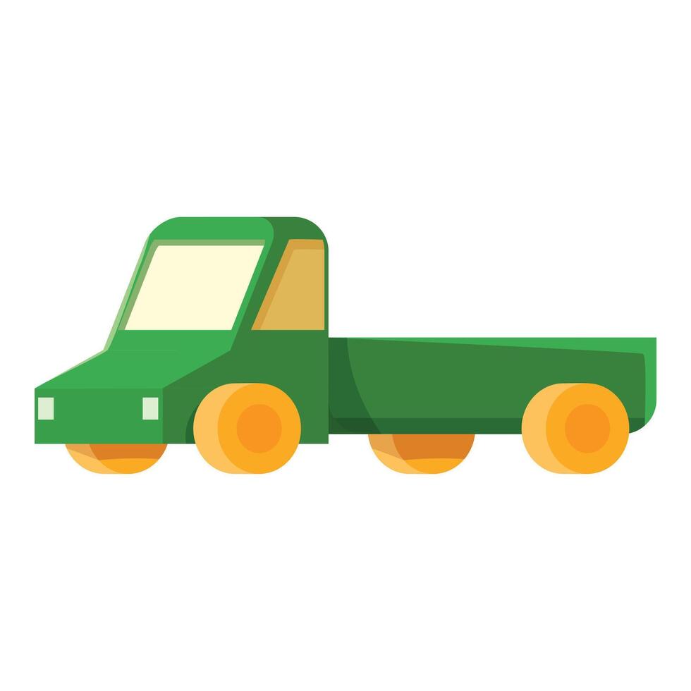 Green toy truck waiting to be played with vector