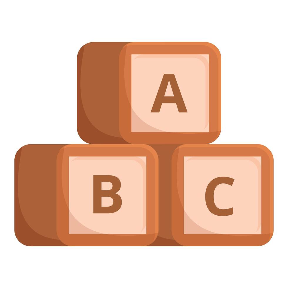 Wooden abc blocks forming a pyramid shape vector