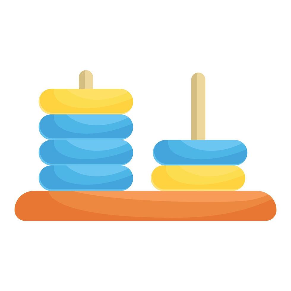 Colorful wooden toy is developing logic and motor skills vector