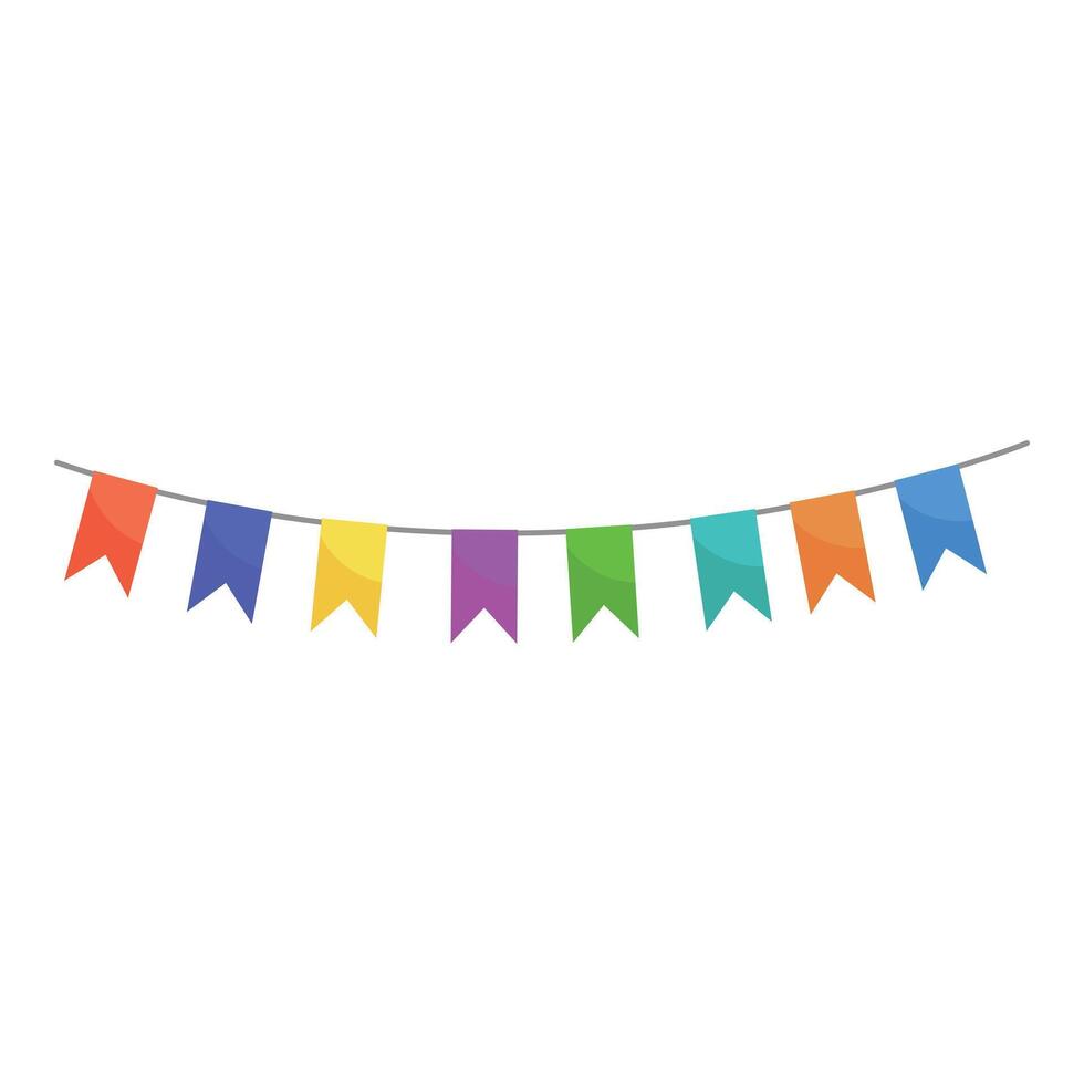 Colorful festive garland hanging on a string for celebration vector