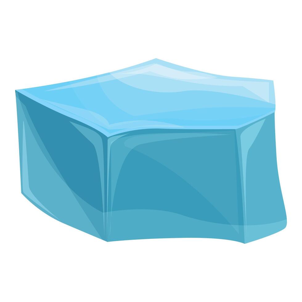 Blue ice cube melting isolated on white background vector