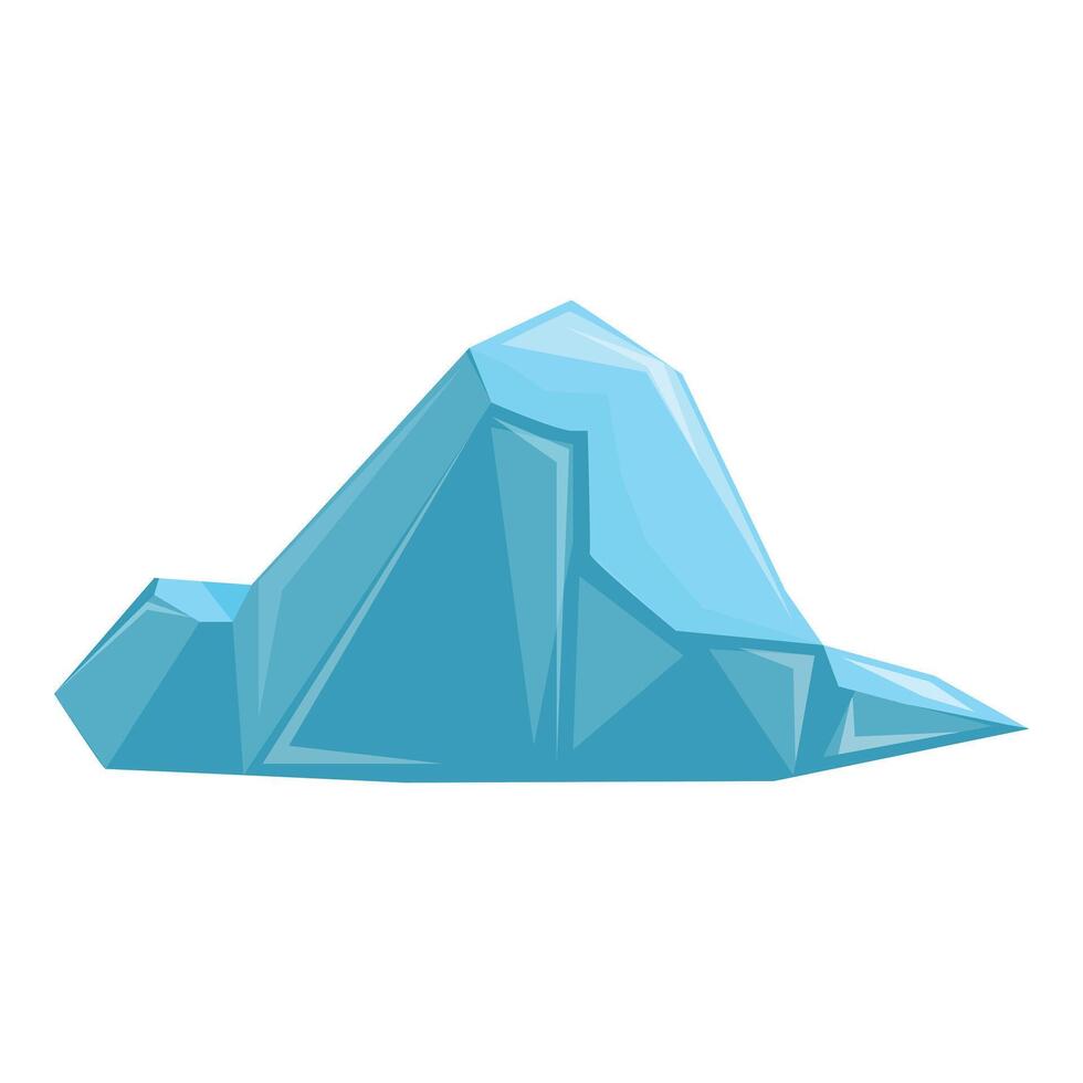 Big iceberg floating in ocean, global warming concept vector