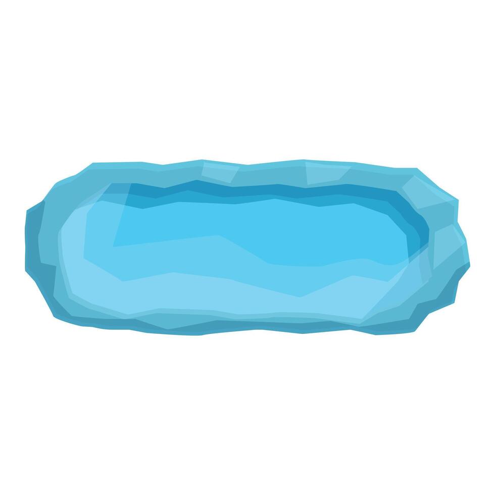 Blue water puddle surrounded by gray stones vector