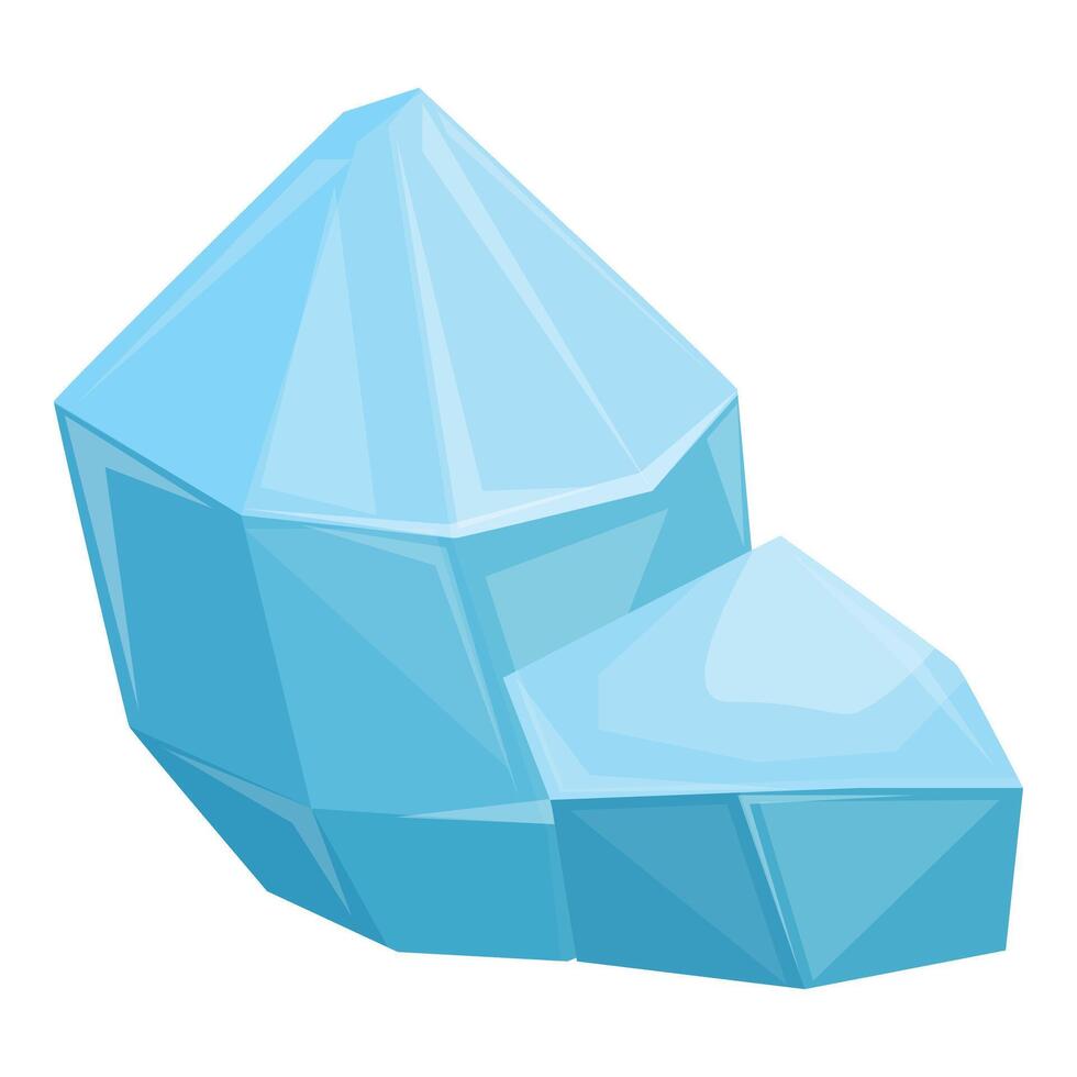 Large blue gemstone reflecting light with smaller stone vector