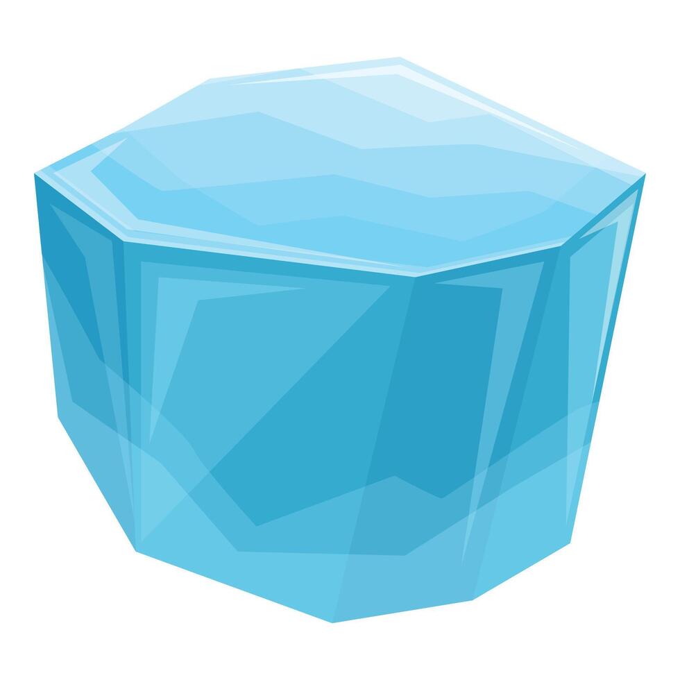 Big piece of ice cube melting with a clear blue color vector