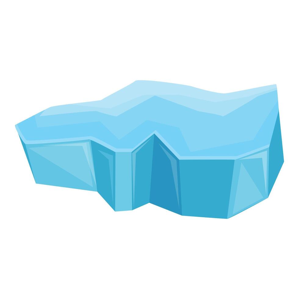 Large iceberg floating in ocean, frozen water vector
