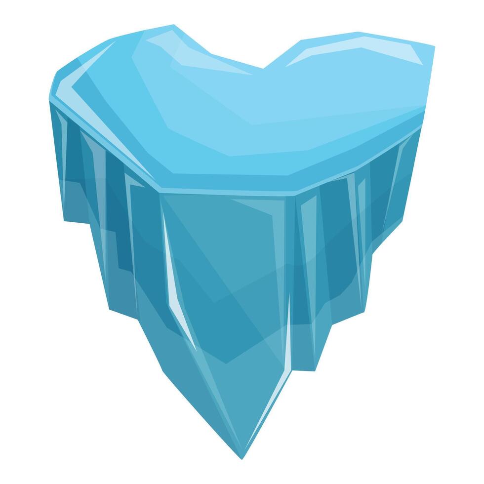 Huge heart shaped iceberg floating in cold water vector
