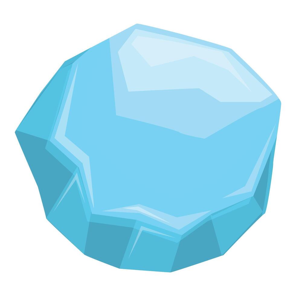 Light blue geometric iceberg floating on water vector