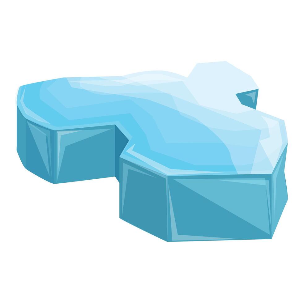 Big cartoon iceberg floating in ocean vector